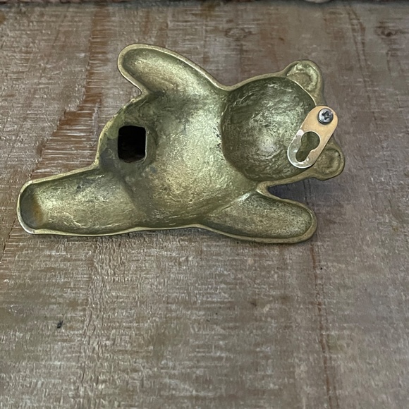 Vintage Brass Teddy Bear Wall Hook 5" - Picture 5 of 6